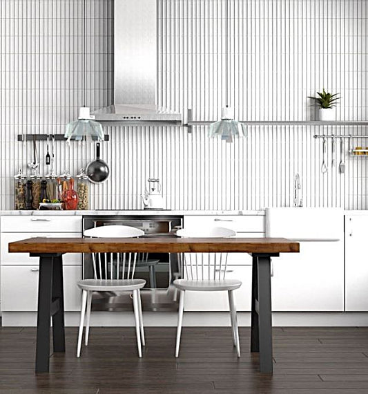 32.5x145 Veneto White Bamboo Matt Mosaic Tiles