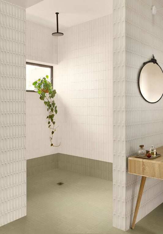 50x150 Confetto Bianco Struttura Savoiardo 3D Semi-Matt Tiles by Marazzi