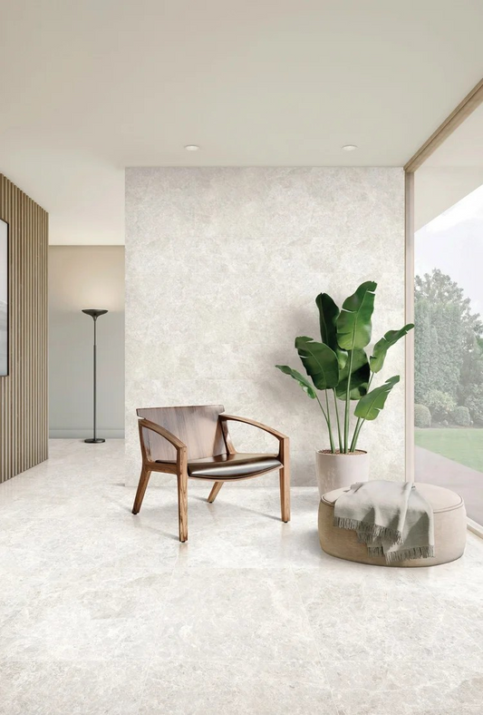 600x600 Calcare Ice Limestone Look Matt Tiles