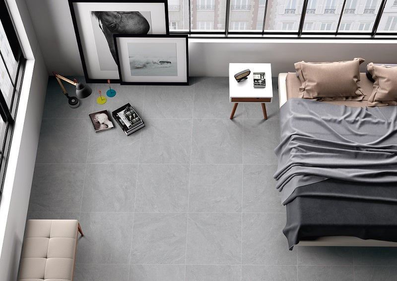 600x600 Colorado Light Silver Grey Stone Look Matt Tiles