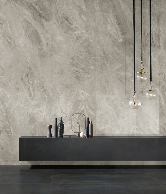 1200x2600x6 Porcelain Slab Marble Look Orobic Grey Lappatto (Semi-Gloss)