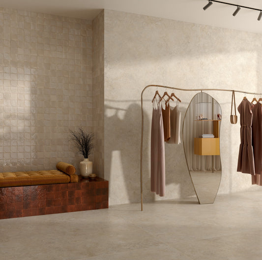 100x100 Lume Bone Lux (Gloss) Dew 3D Tiles by Marazzi