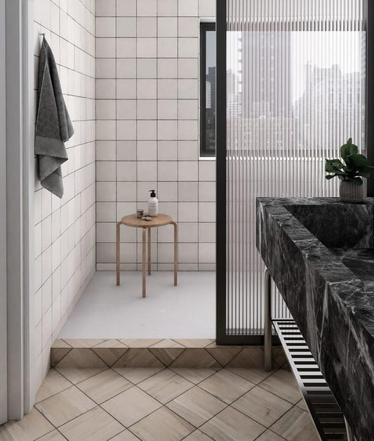 132x132 Lava White Matt Tiles