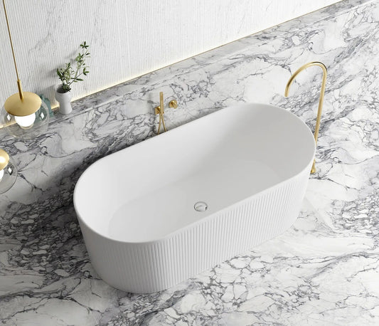Otti Attica Noosa Matt White Freestanding Bath 1500mm