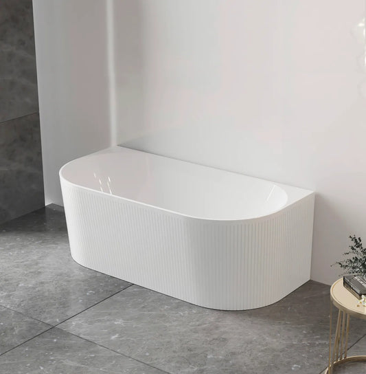 Otti Attica Noosa Gloss White Back to Wall Bath 1700mm