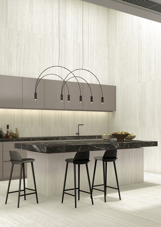 Modern living with Parisian Collection travertine look tile walls and floors. Melbourne, Geelong, Shepparton, Ballarat, Bendigo, Mornington, Horsham, Lara, Sunbury, Melton, Bellarine, Peninsula, Warrnambool tiles. Victoria and Nationwide Delivery. Australia.