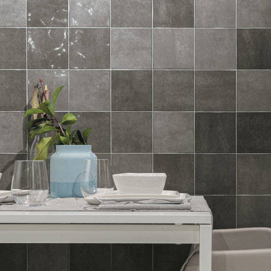 125x125 Storm Anthracite Gloss Tiles