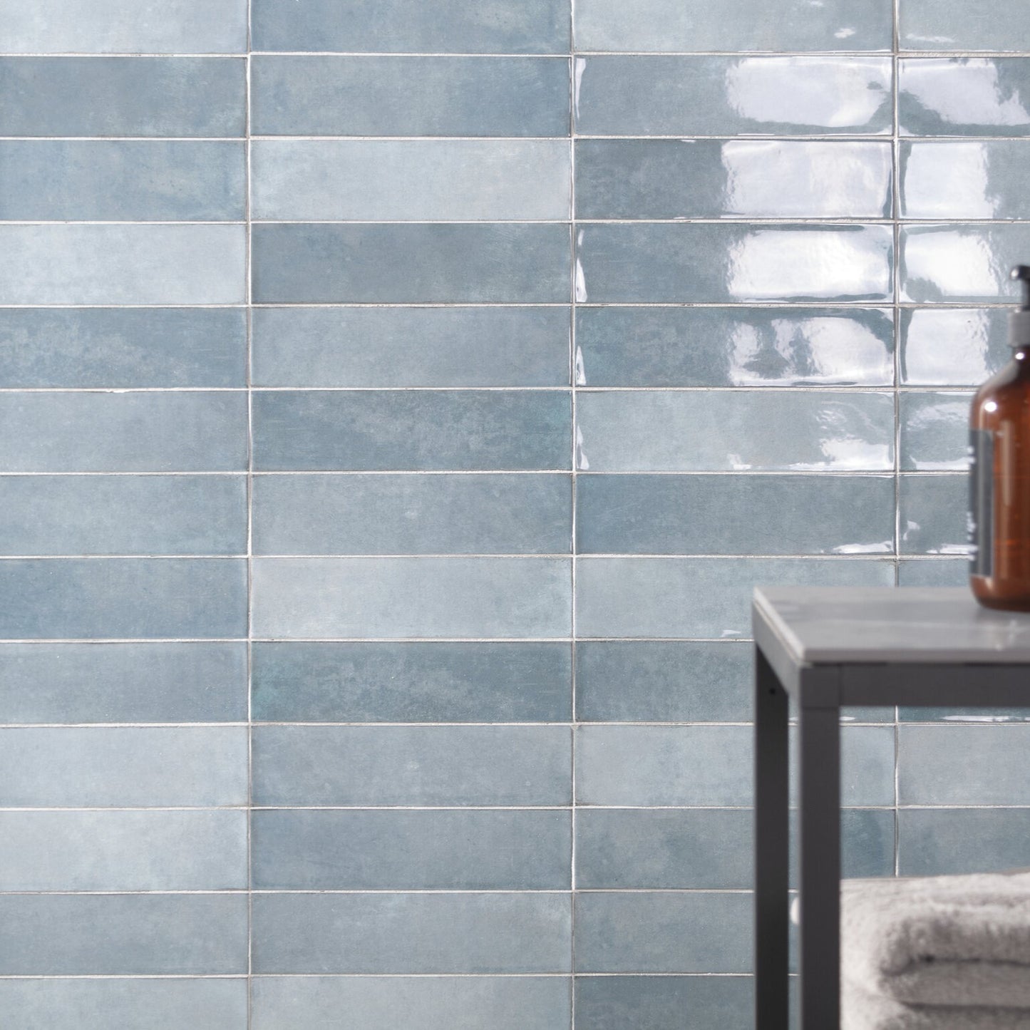 75x300 Storm Blue Gloss Tiles