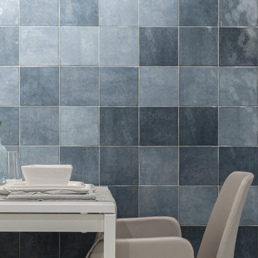 125x125 Storm Blue Gloss Tiles