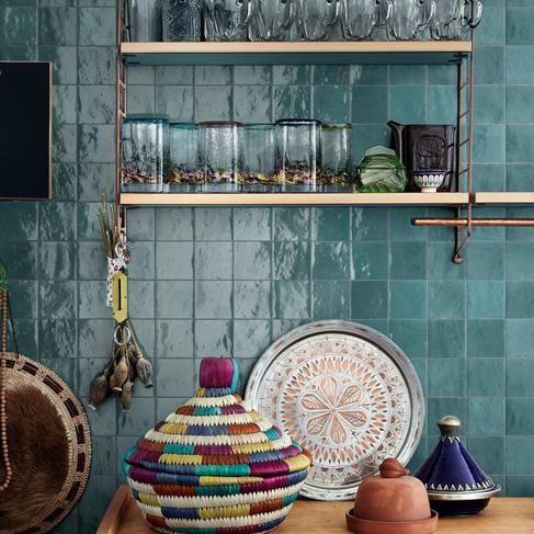 100x100 Zellige Petrolio Lux (Gloss) Tiles by Marazzi