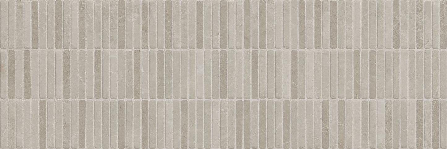 Rectangular tiles with a subtle pattern on a beige background. Modern bathroom and living with 300x900 Palermo Tessere Marble Stone Look tile walls and floors. Melbourne, Geelong, Shepparton, Ballarat, Bendigo, Mornington, Bellarine, Peninsula tiles. Victoria and Nationwide Delivery. Australia.
