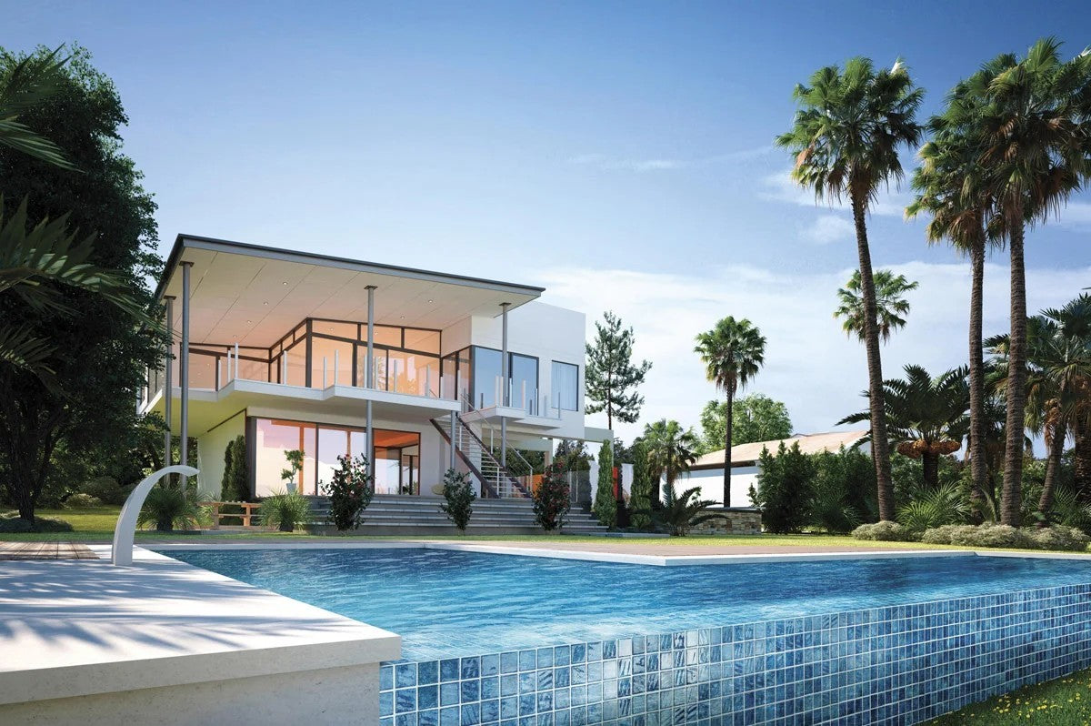 50x50 Aqua Lume Penta Arrecife Blue Shiny Tiles