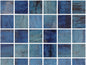 50x50 Aqua Lume Penta Forest Blue Shiny Tiles