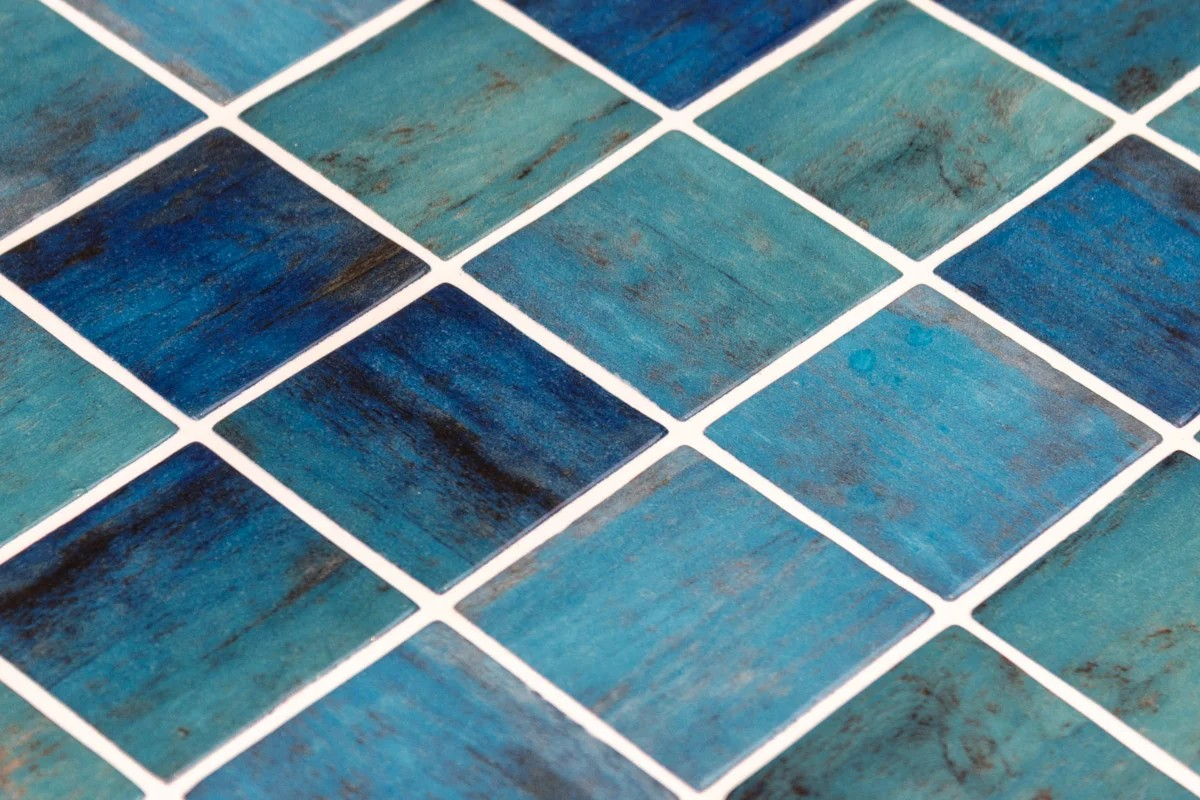 50x50 Aqua Lume Penta Forest Blue Shiny Tiles