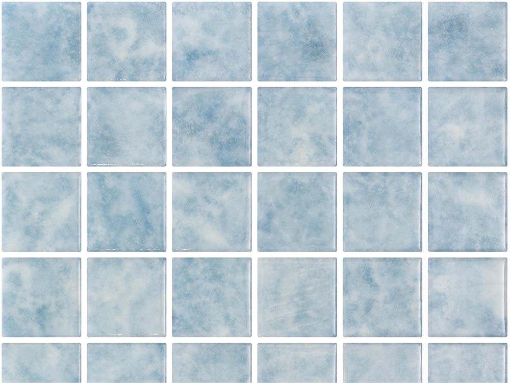 50x50 Aqua Lume Penta Ios Blue Shiny Tiles