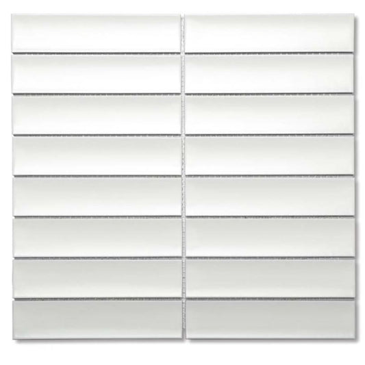 32.5x145 Veneto White Bamboo Matt Mosaic Tiles