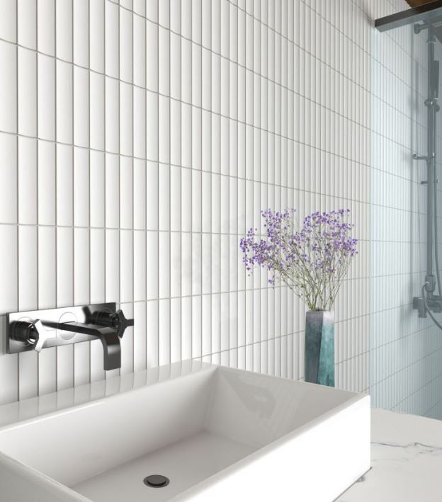 32.5x145 Veneto White Bamboo Matt Mosaic Tiles