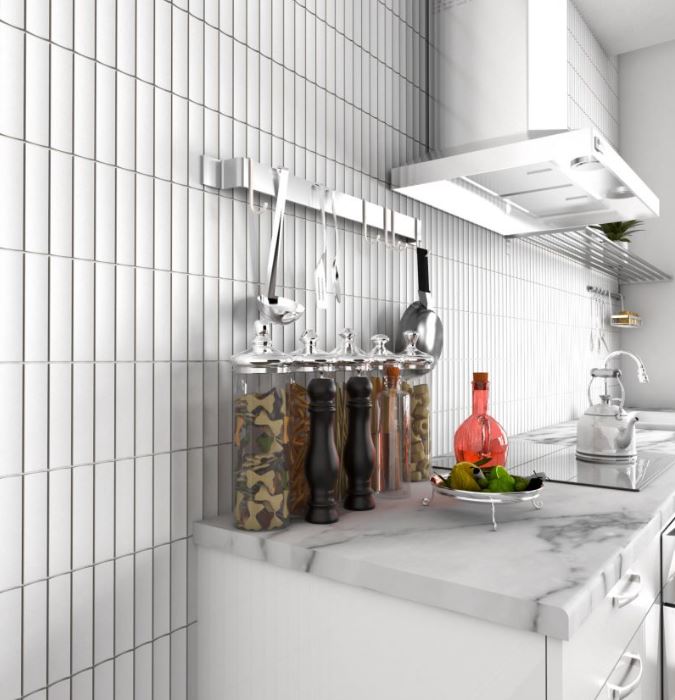 32.5x145 Veneto White Bamboo Matt Mosaic Tiles