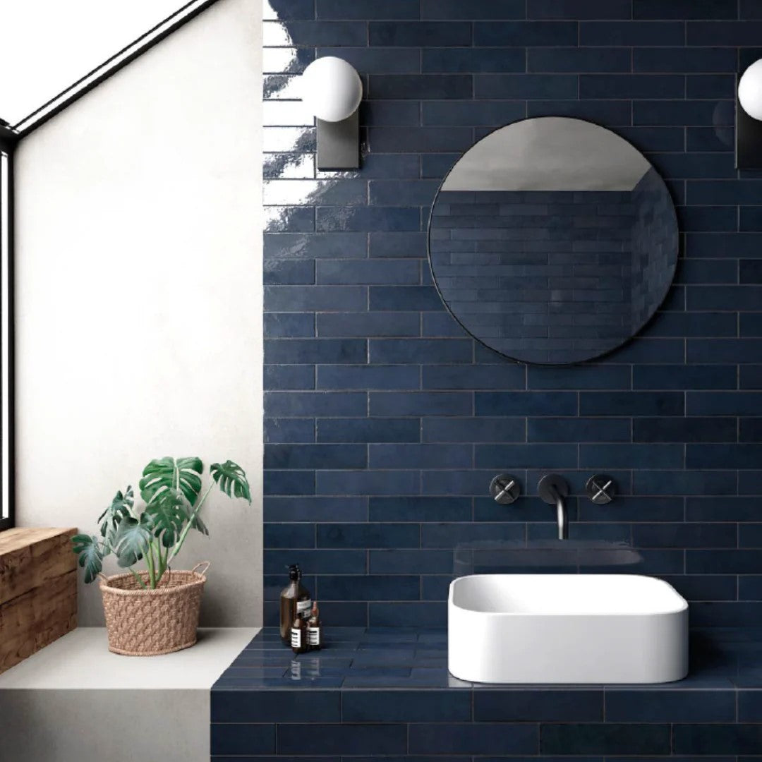 60x246 Barretta Navy Blue Gloss Tiles