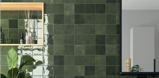 100x100 Barretta Bosco Verde Gloss Tiles