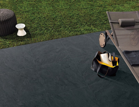 600x600 Colorado Black Stone Look Matt Tiles