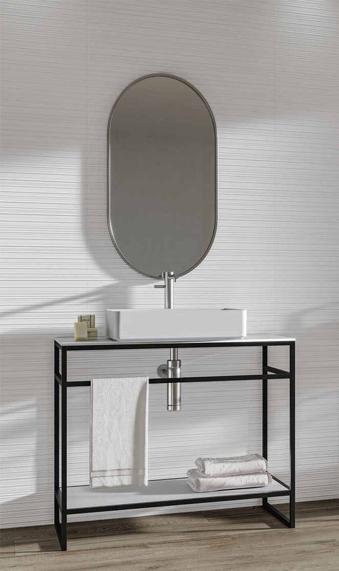 300x900 Everest White Stripe Textured Matt Tiles