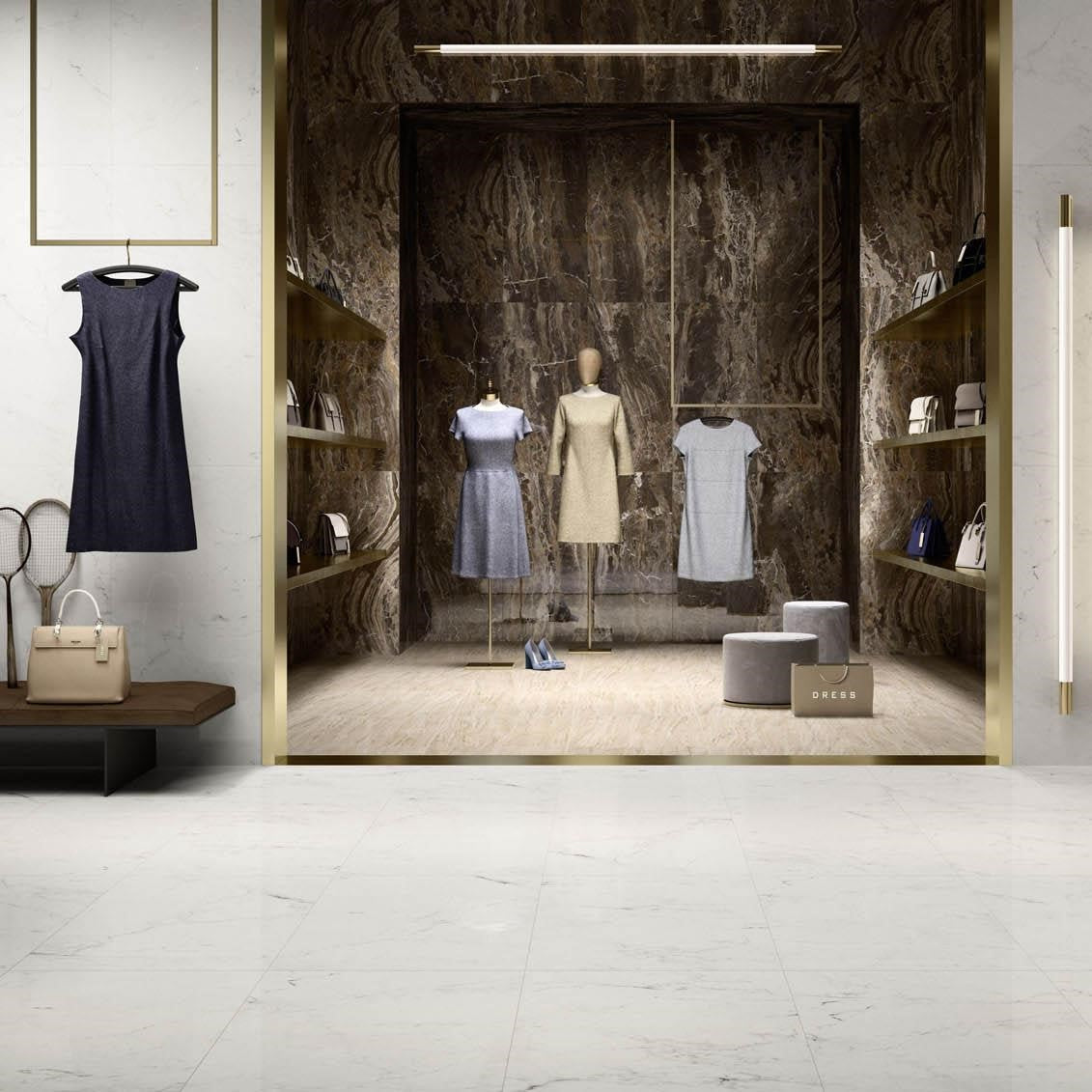 1620x3240x12 Grande Porcelain Slab Marble Look Altissimo Lux (Gloss) by Marazzi