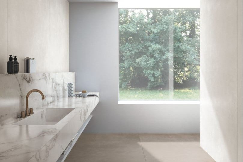 1600x3200x6 Grande Porcelain Slab Marble Look Calacatta Extra Satin by Marazzi