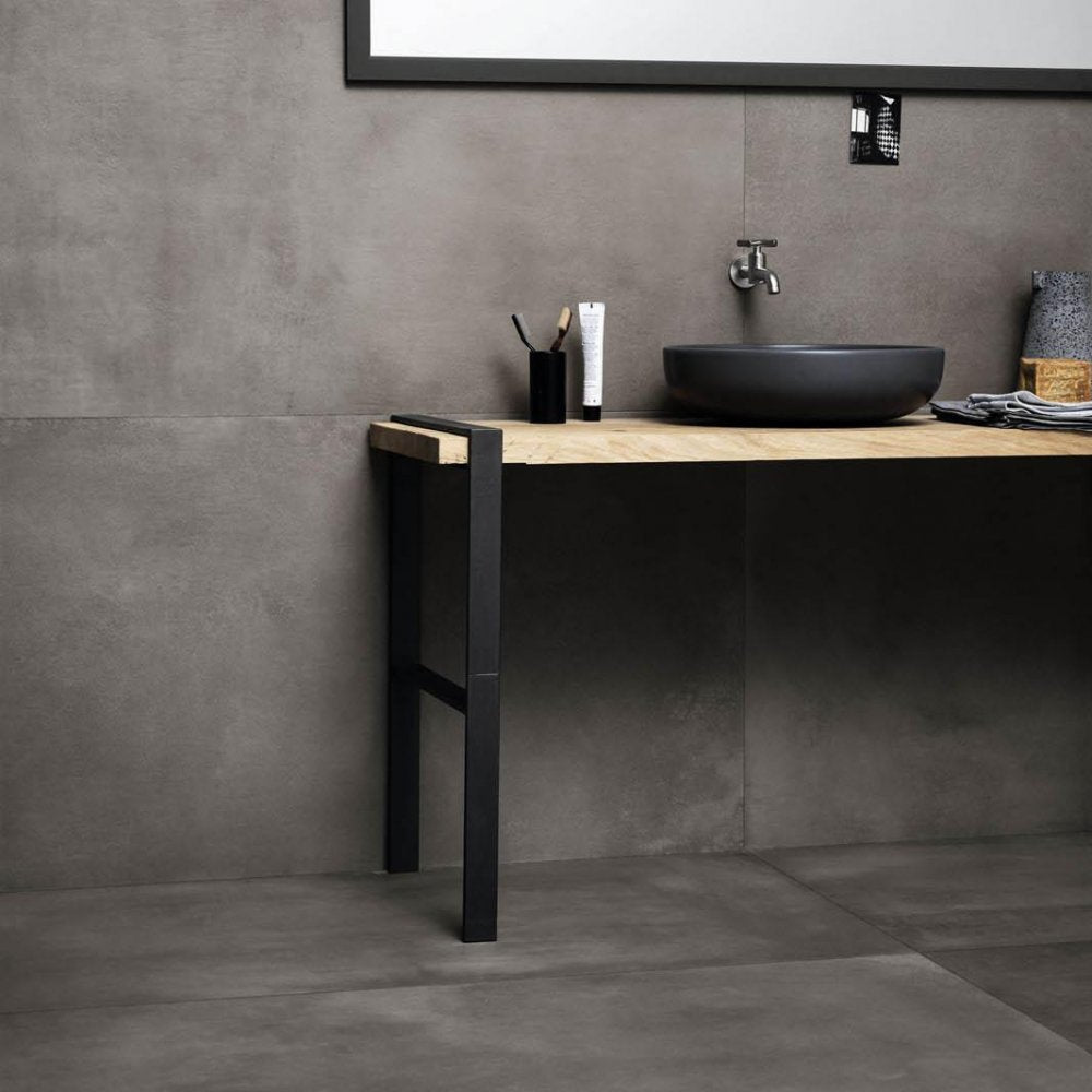 1620x3240x12 Grande Porcelain Slab Concrete Look Graphite Natural Matt by Marazzi