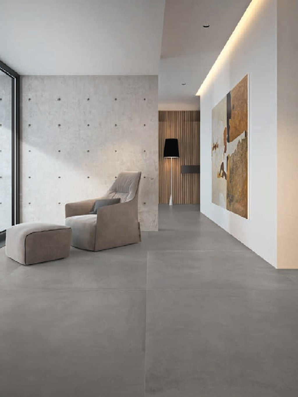 1620x3240x12 Grande Porcelain Slab Concrete Look Graphite Natural Matt by Marazzi