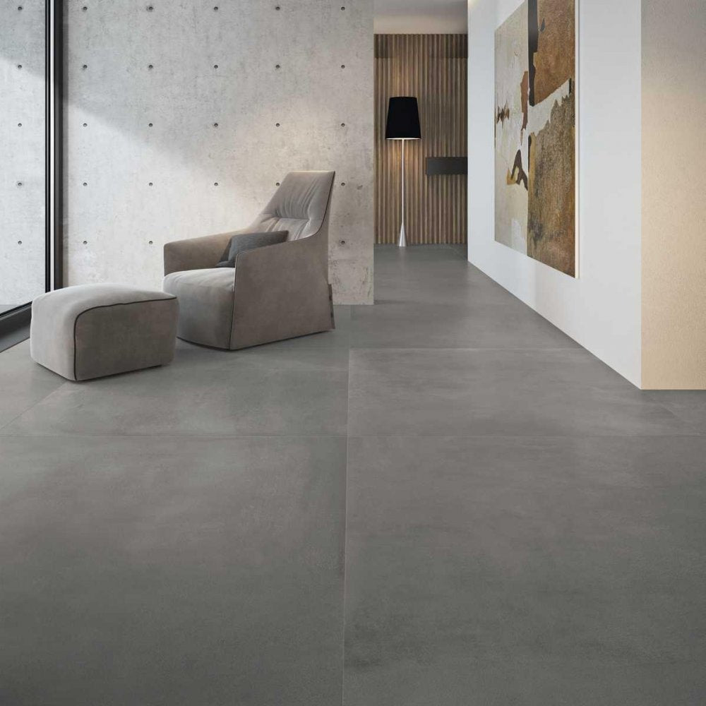 1620x3240x12 Grande Porcelain Slab Concrete Look Graphite Natural Matt by Marazzi
