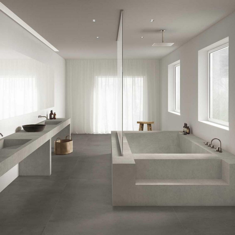 1620x3240x12 Grande Porcelain Slab Concrete Look Graphite Natural Matt by Marazzi