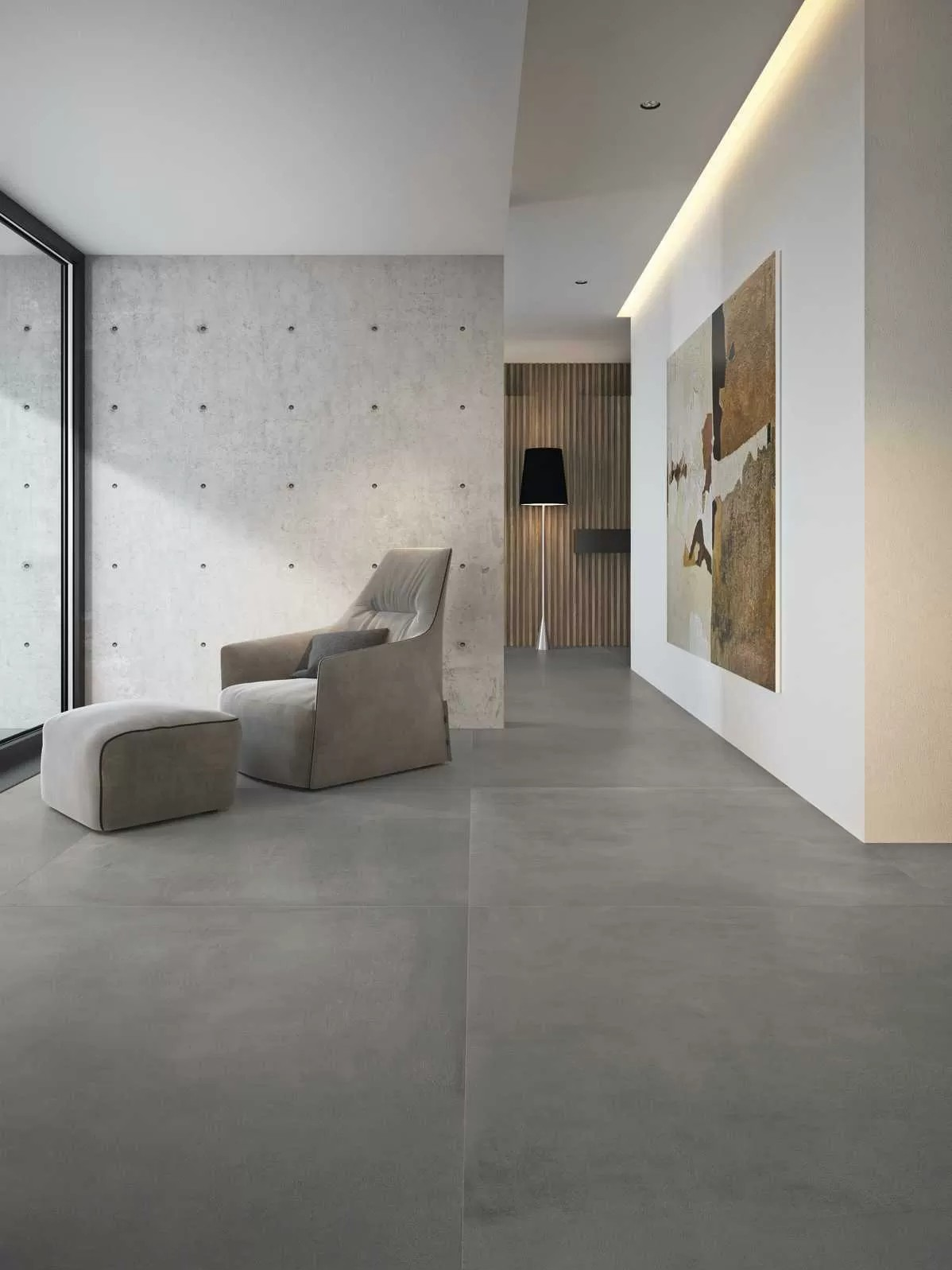 1620x3240x12 Grande Porcelain Slab Concrete Look Smoke Natural Matt by Marazzi