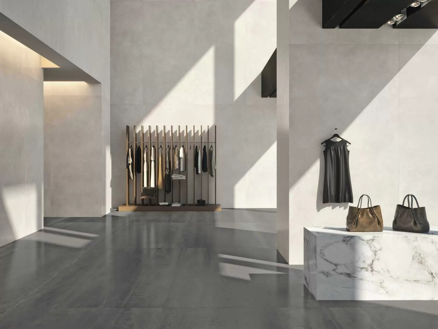 1620x3240x12 Grande Porcelain Slab Concrete Look Smoke Natural Matt by Marazzi