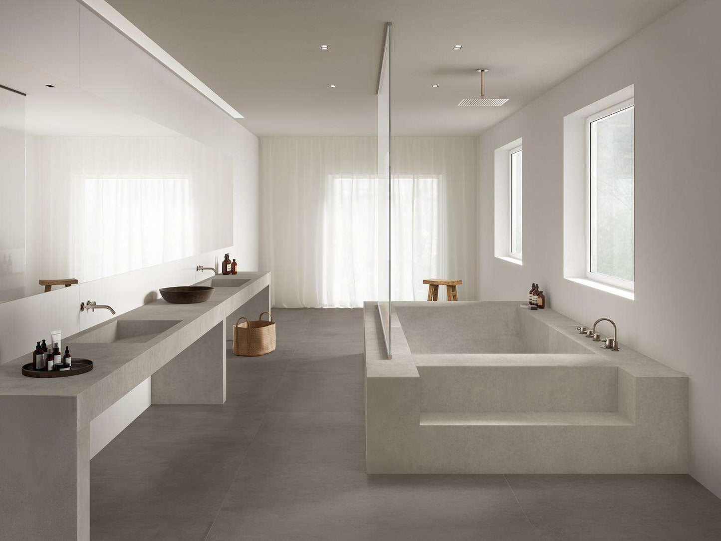 1620x3240x12 Grande Porcelain Slab Concrete Look Smoke Natural Matt by Marazzi