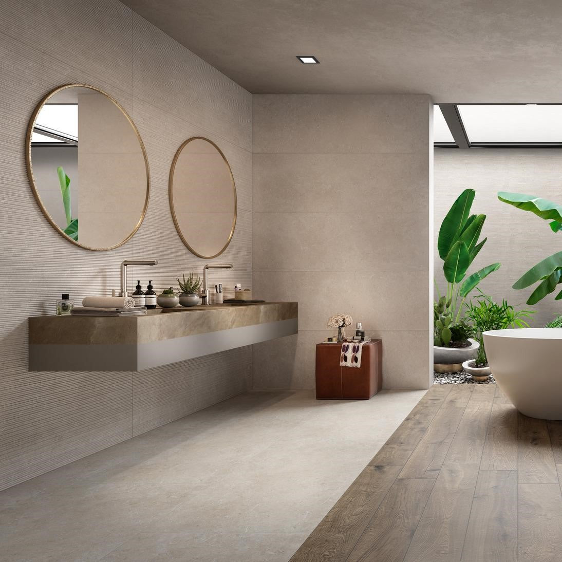 1620x3240x12 Grande Porcelain Slab Stone Look Limestone Sand Satin by Marazzi