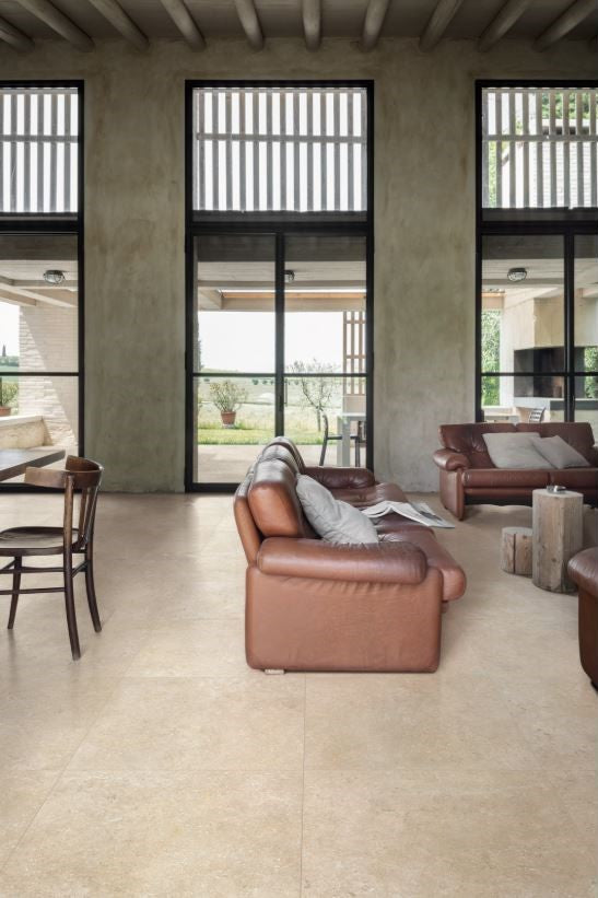 1620x3240x12 Grande Porcelain Slab Stone Look Limestone Sand Satin by Marazzi