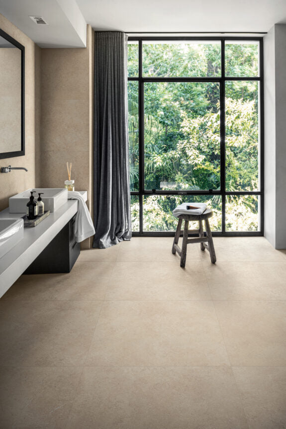 1620x3240x12 Grande Porcelain Slab Stone Look Limestone Sand Satin by Marazzi