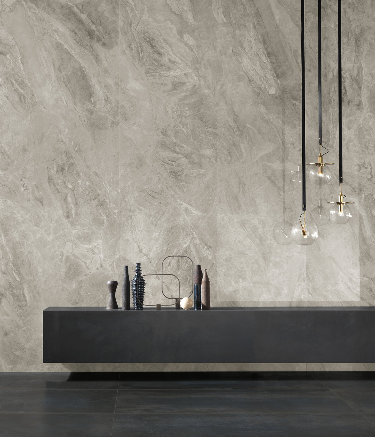 1200x2600x6 Porcelain Slab Marble Look Orobic Grey Lappatto (Semi-Gloss)