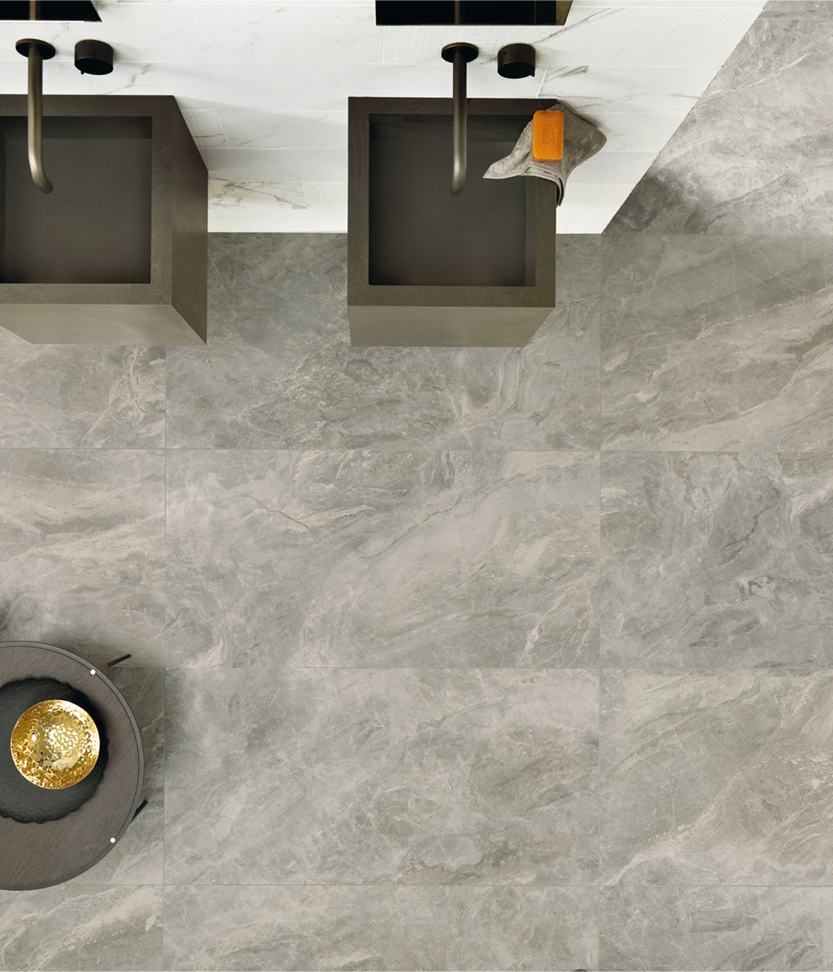 1200x2600x6 Porcelain Slab Marble Look Orobic Grey Lappatto (Semi-Gloss)