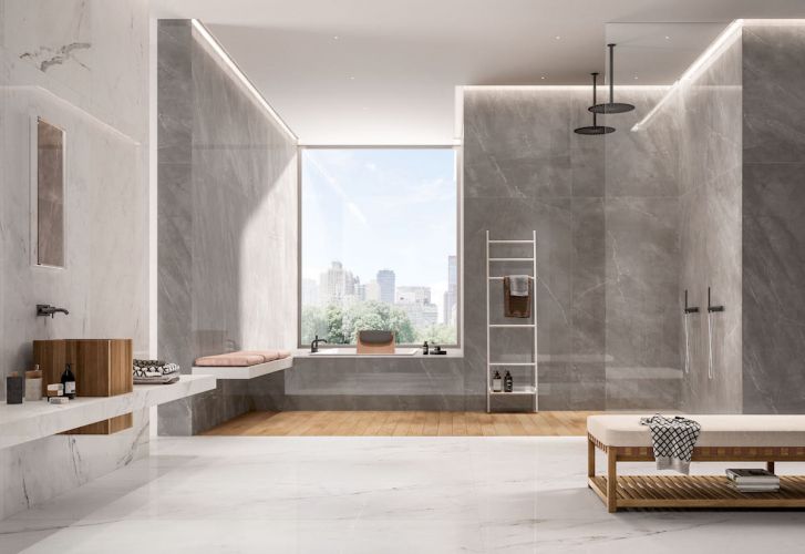 1200x2600x6 Porcelain Slab Marble Look Orobic Grey Lappatto (Semi-Gloss)