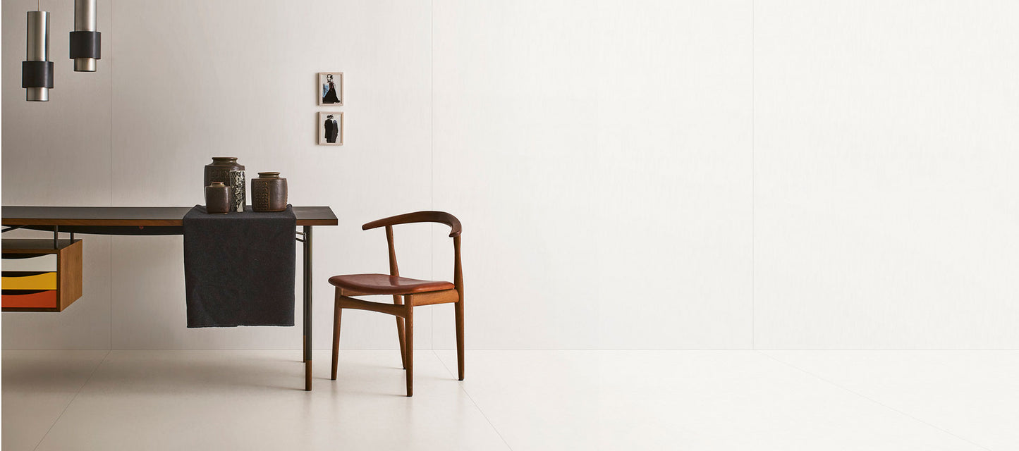 1620x3240x12 Grande Porcelain Slab Solid Look White Satin by Marazzi