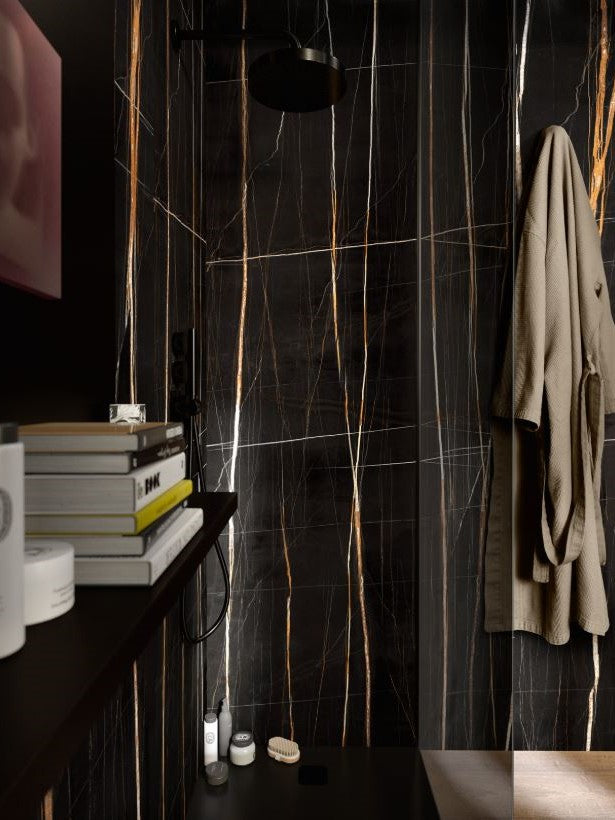 1600x3200x6 Grande Porcelain Slab Marble Look Sahara Noir Lux (Gloss) by Marazzi