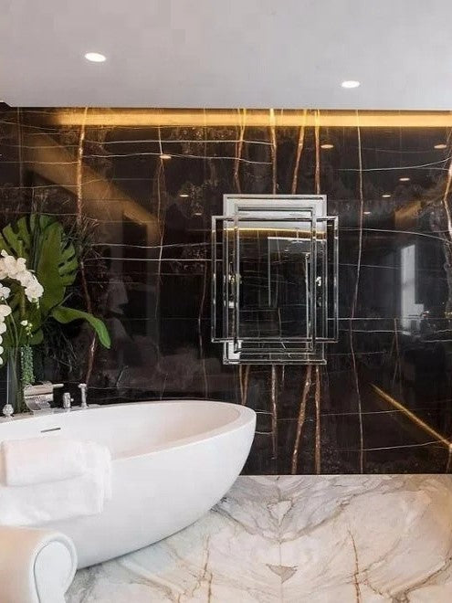 1600x3200x6 Grande Porcelain Slab Marble Look Sahara Noir Lux (Gloss) by Marazzi