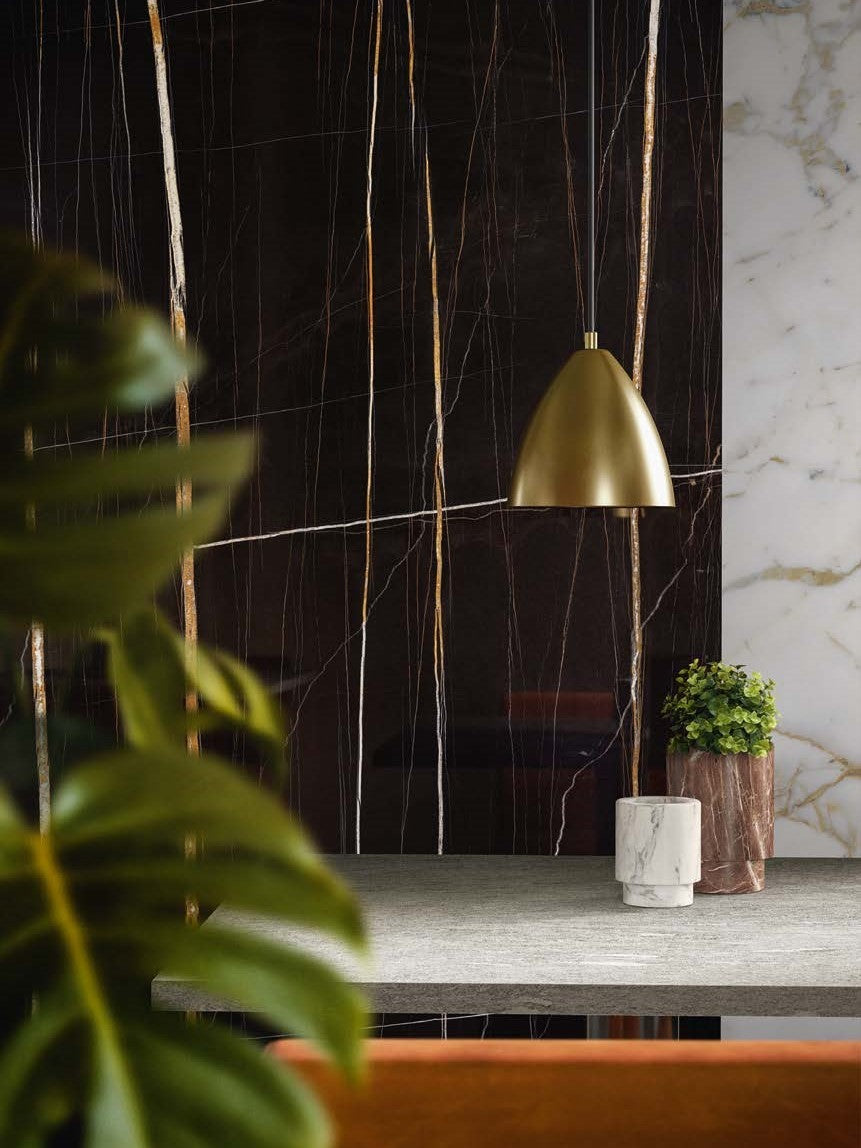 1600x3200x6 Grande Porcelain Slab Marble Look Sahara Noir Lux (Gloss) by Marazzi