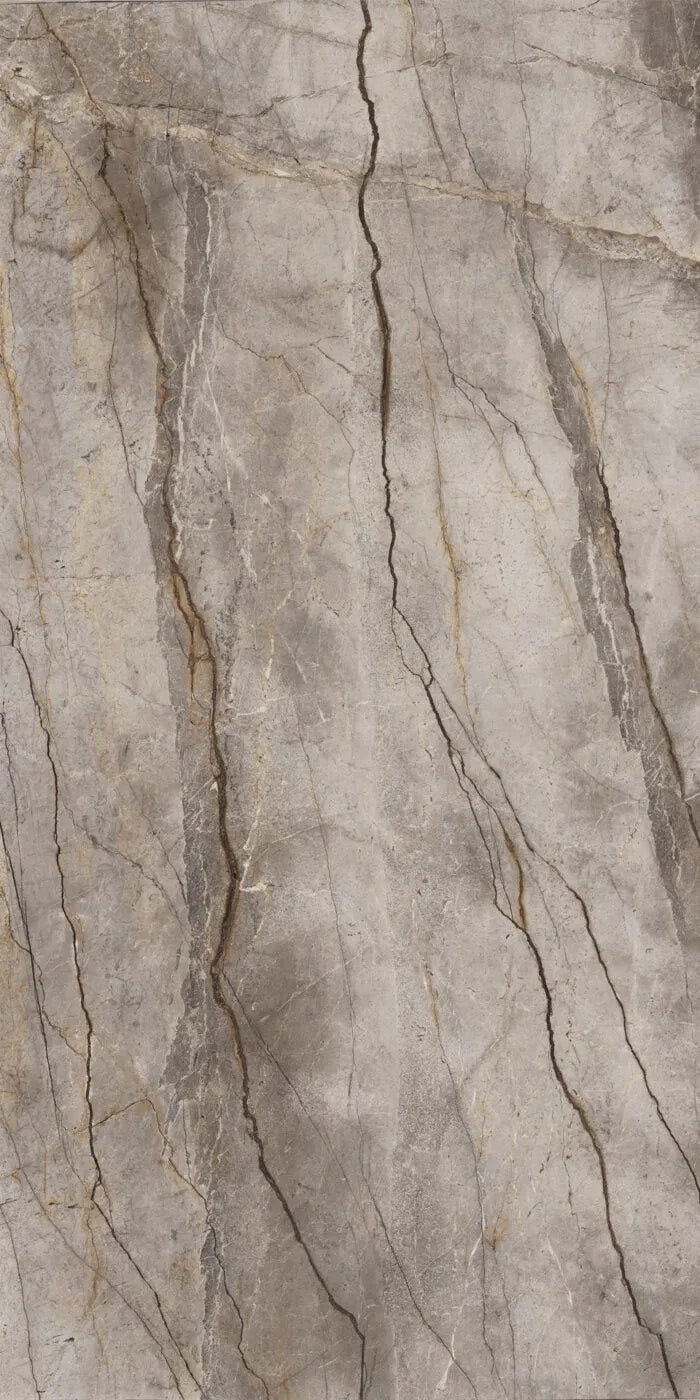 1620x3240x12 Grande Porcelain Slab Marble Look Silver Root Satin (3D) "Bookmatch B" by Marazzi