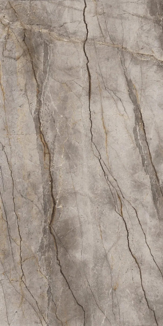 1620x3240x12 Grande Porcelain Slab Marble Look Silver Root Satin (3D) "Bookmatch A" by Marazzi