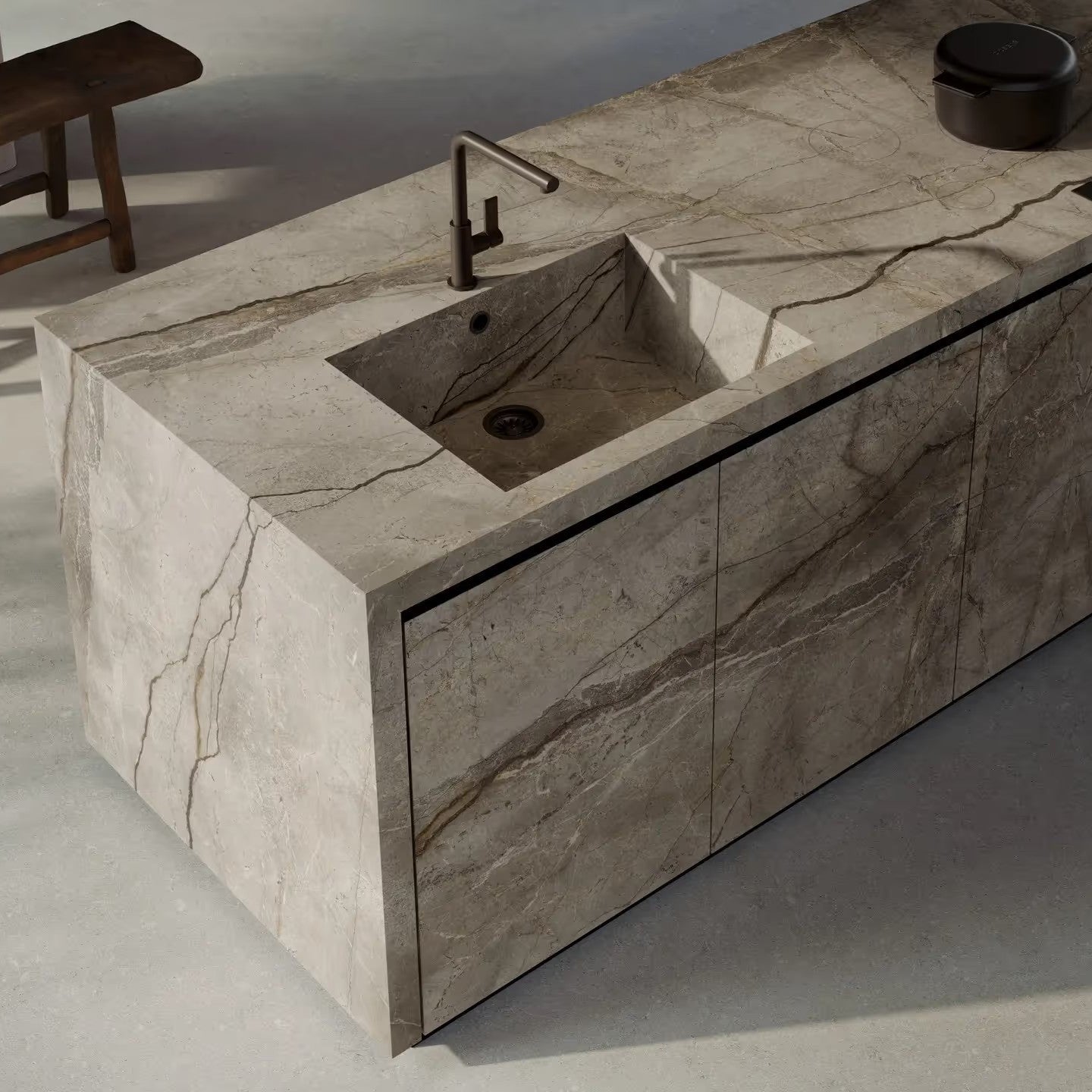 1620x3240x12 Grande Porcelain Slab Marble Look Silver Root Satin (3D) "Bookmatch B" by Marazzi