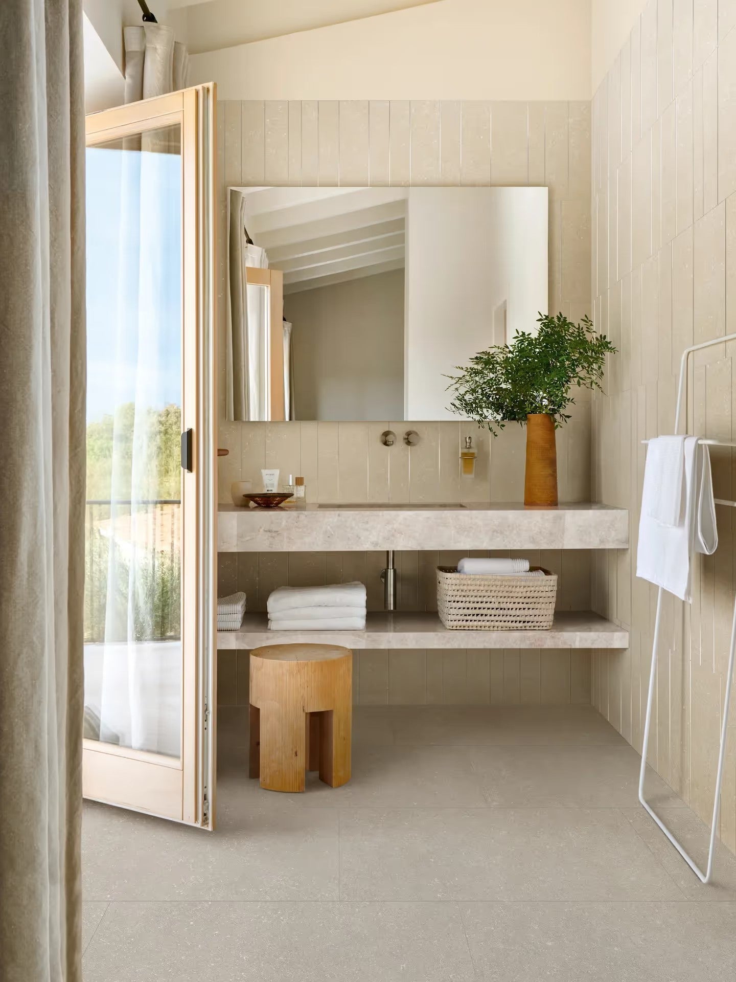 1620x3240x12 Grande Porcelain Slab Marble Look Taj Mahal Satin by Marazzi