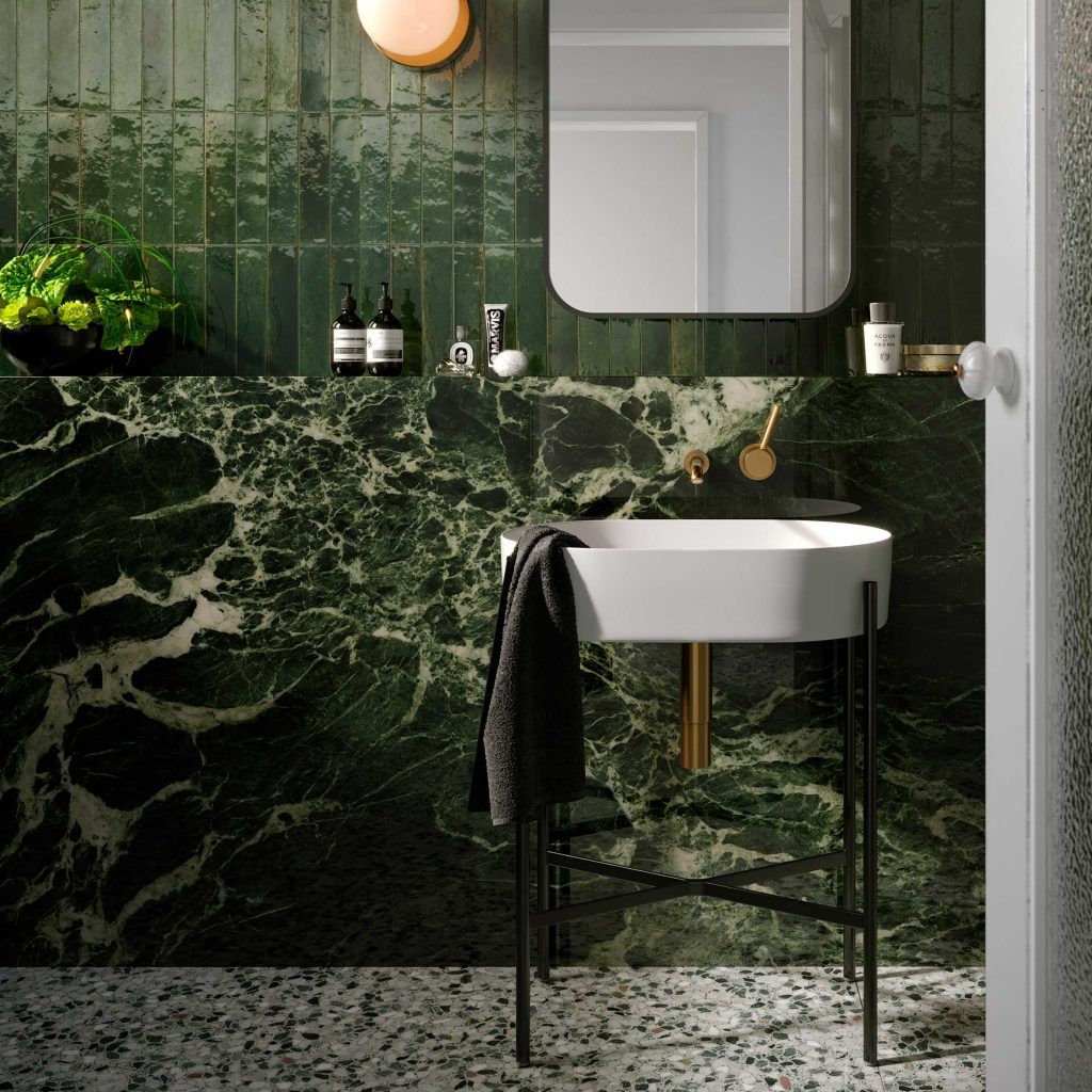 1600x3200x6 Grande Porcelain Slab Marble Look Verde Aver Lux (Gloss) by Marazzi
